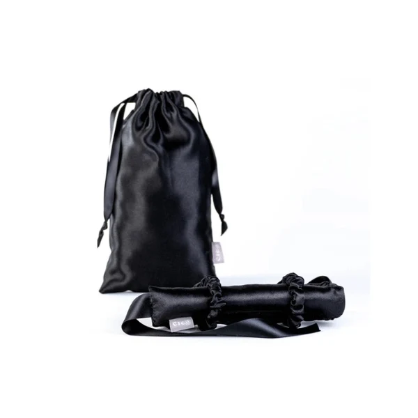 Ensemble de boucles en satin - Noir minuit