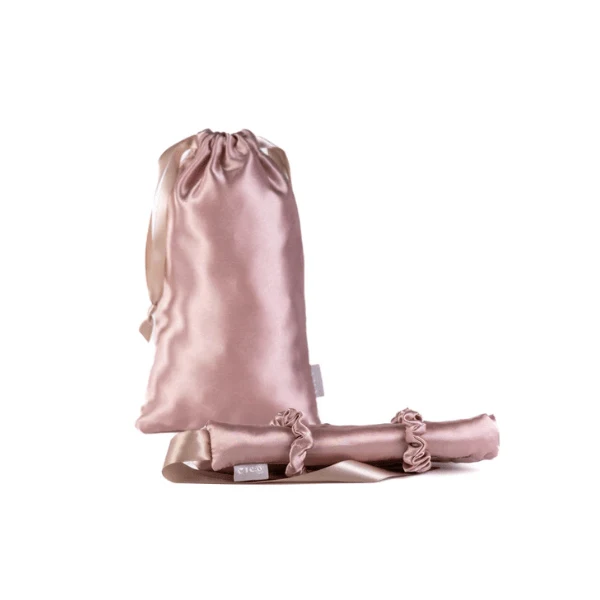 Ensemble de boucles en satin - Rose vintage
