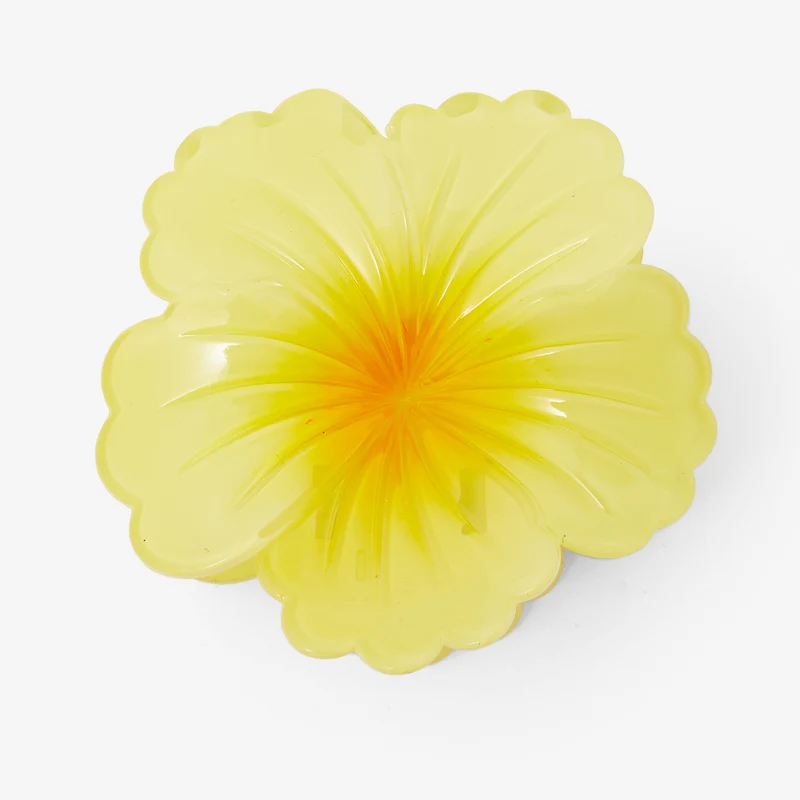 Pince à cheveux fleur jaune