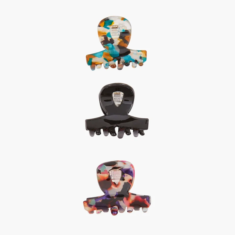 Set de 3 mini pinces crabes multicolores