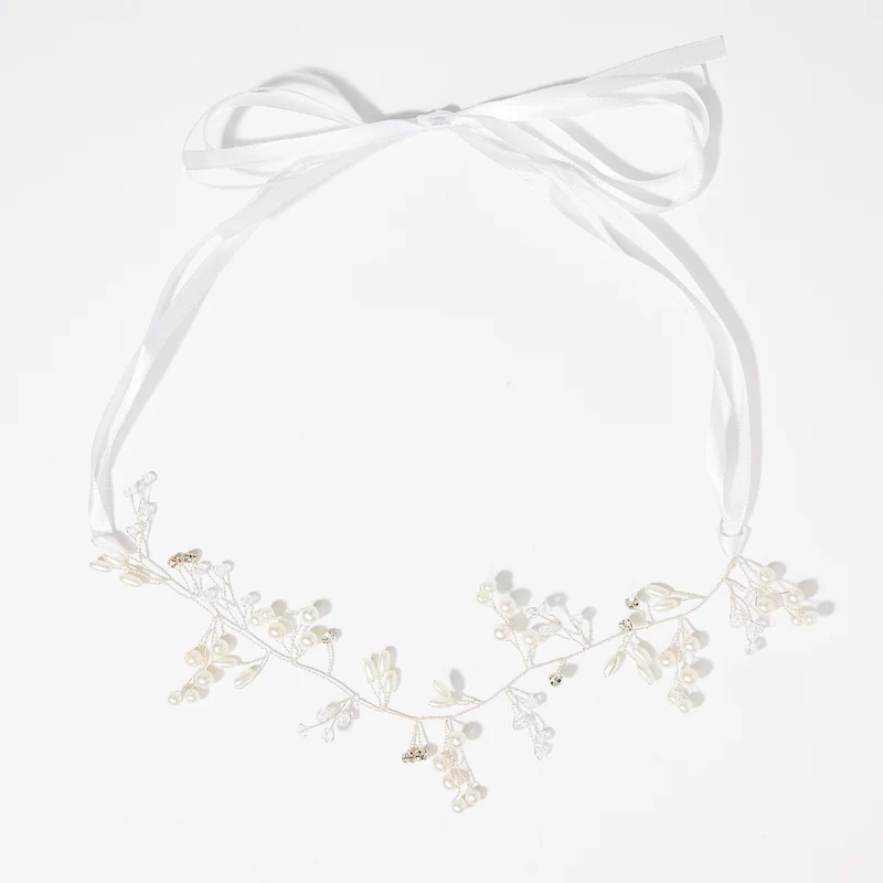 Couronne de fleur en ruban - blanc