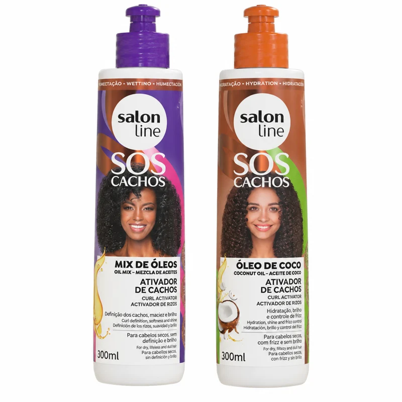 Duo SOS Cachos – Activateurs de Boucles Coco & Mélange d’Huiles | Cheveux Bouclés, Frisés & Crépus