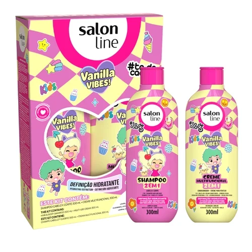 Kit Enfant Boucles Vanille – Shampooing & Crème 2-en-1 👧🏾🩷