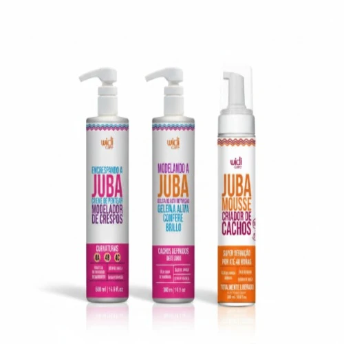 Lot 3 produits Widi Care Juba – Crème Sculptante + Gelée Haute Définition + Mousse Créatrice de Boucles