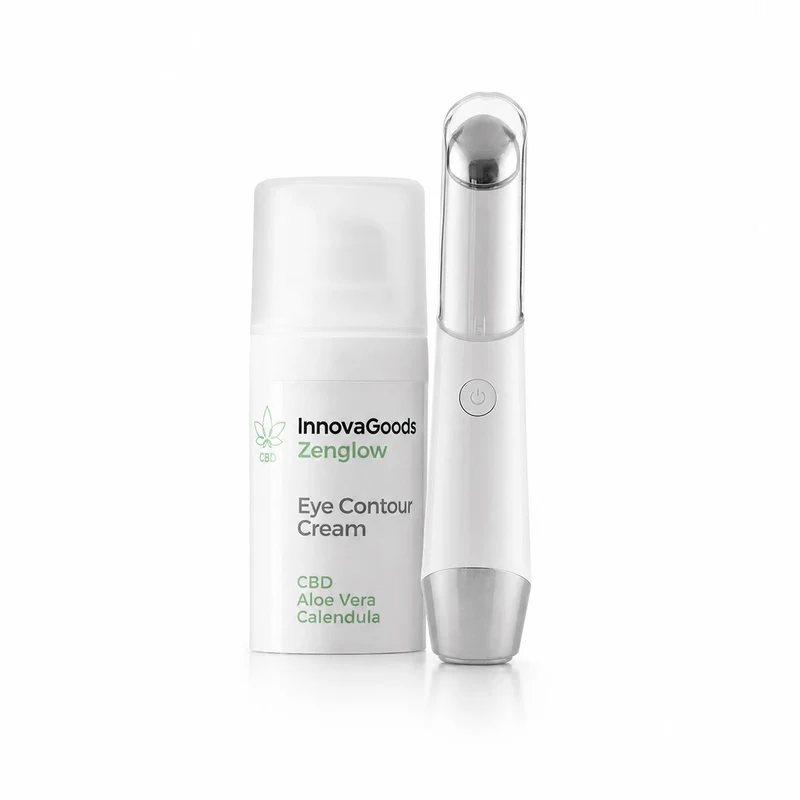 Pack Masajeador de Ojos Antiedad con Fototerapia y Termoterapia y Contorno de Ojos CBD Zenglow 15 ml InnovaGoods