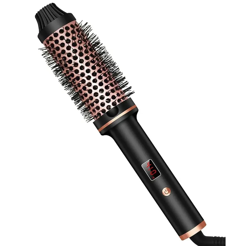 Modelador de Cabelo Iônico 3 em 1, Alisador de Cabelo Profissional, Escova Térmica Aquecida para Estilizar Cabelos, Escova Anti-Queimaduras, Modelador de Cachos