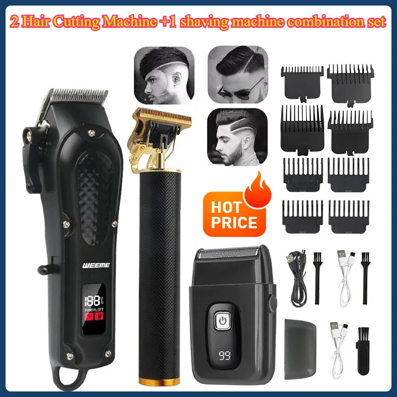 Máquina de cortar cabelo vintage, elétrica, sem fio, portátil, com carregamento rápido USB, para barbeiros e cabeleireiros.