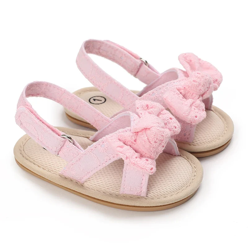 Sandálias de bebê estilo ocidental coreano, modelo princesa com flores, rosa, de bico aberto, para meninas, coleção verão 2026