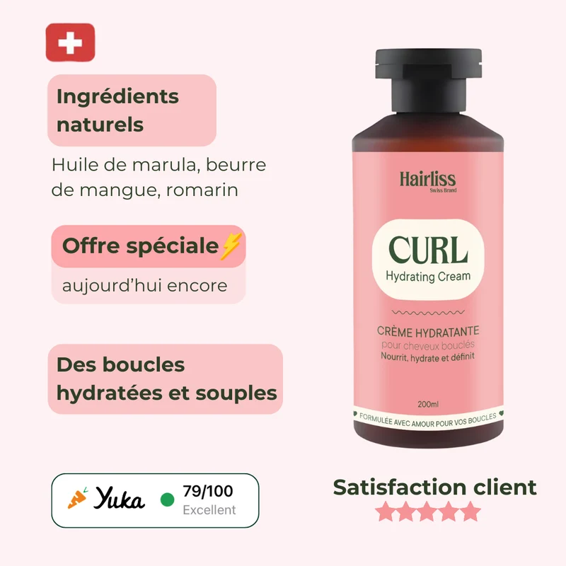 Crème à Boucles sans rinçage Cheveux bouclés 200ml