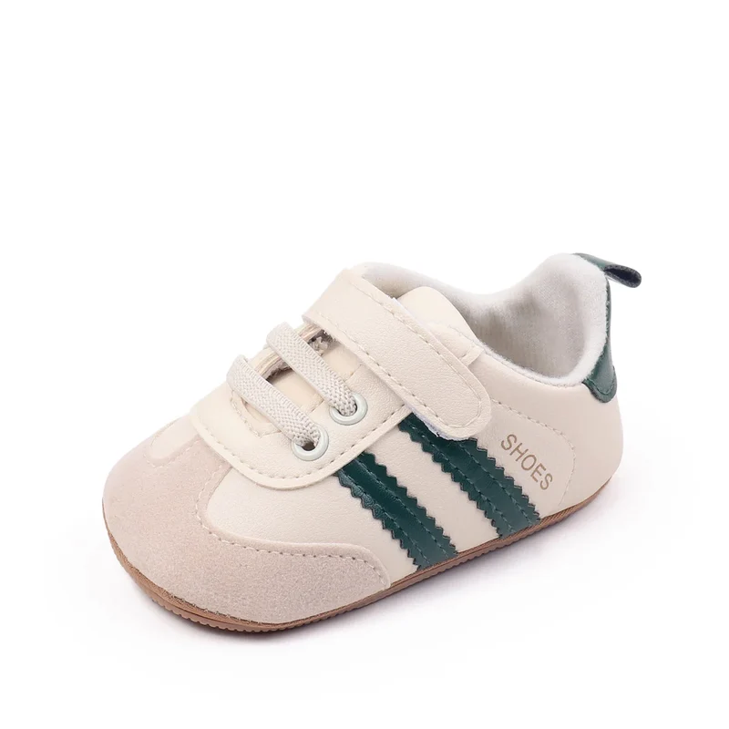 Sapatos infantis unissex para bebês de 0 a 18 meses, ideais para primeiros passos em ambientes internos e externos, lançamento da primavera e outono de 2025 em couro PU de alta qualidade.