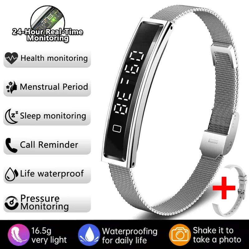 Nova Pulseira Inteligente Feminina da Moda 2026 com Modo Esportivo, Monitoramento de Fitness, Frequência Cardíaca e Resistência à Água IP68.