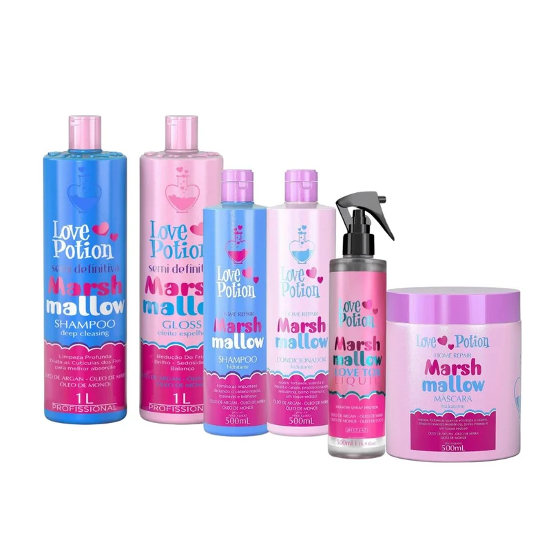 Marshmallow Progressive Brush with Deep Hair Mask and Home Care Kit - Love Potion