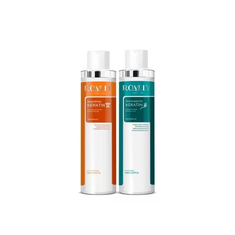 Rovely Keratin Hair Semi Definitive Progressive Brush Treatment Kit 2x1L (67.6 fl oz)