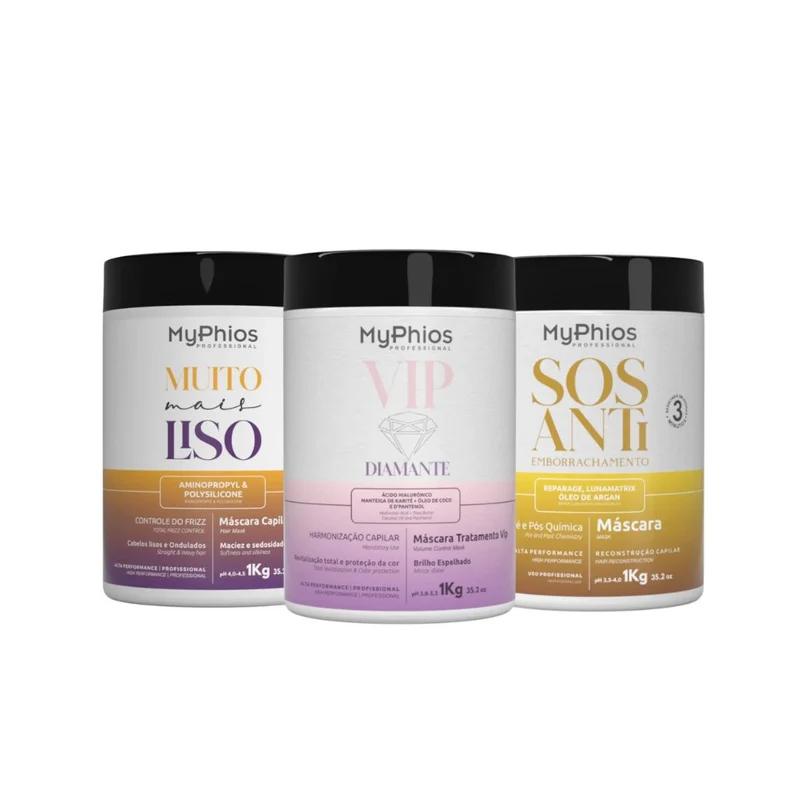 My Phios Hair Schedule Care Smoothing Moisturizing Treatment Masks Kit 3x1