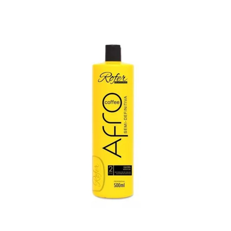 Afro Coffee Rofer Progressive Brush Semi Definitive Straightening Kit 67.6 fl oz (2x1L)