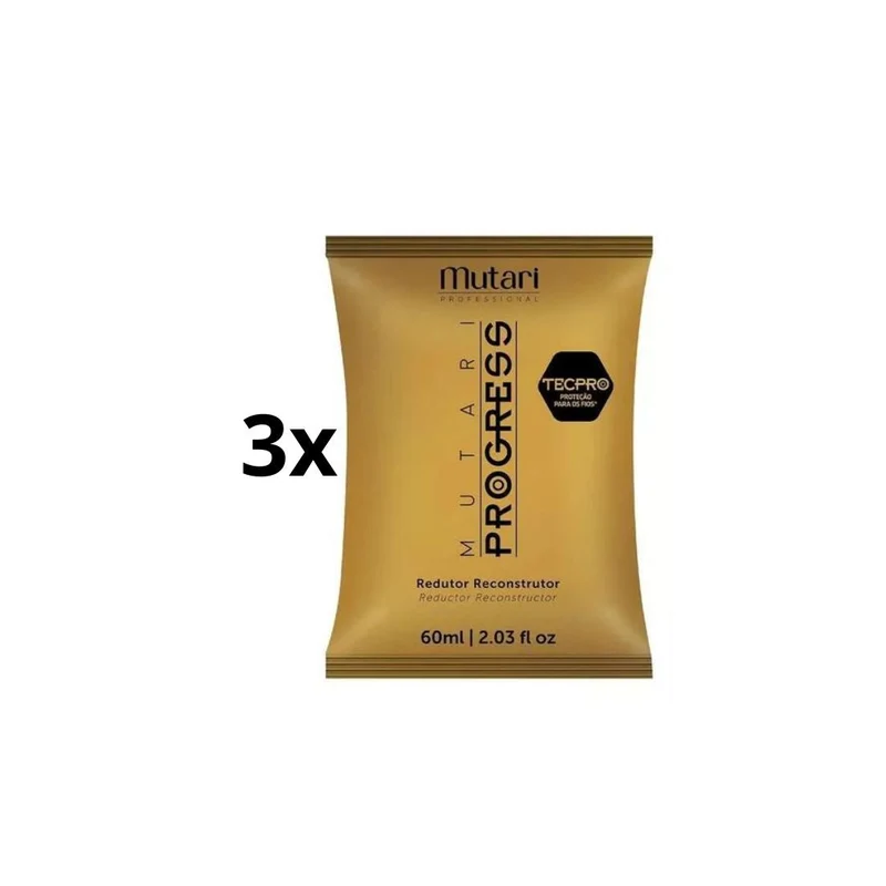 Mutari Progress Lot of 3 Hair Straightening Brush and Volume Reducer Treatment 2 oz (60ml)