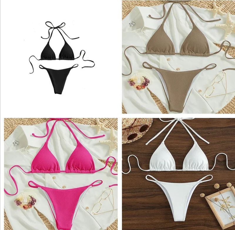 2026 New Bikini Set Pad Beach Triangle Swimwear Women XS-XL Maio Biquinis Swimsuit Tankini Femme Badpak Dames Mujer купаль