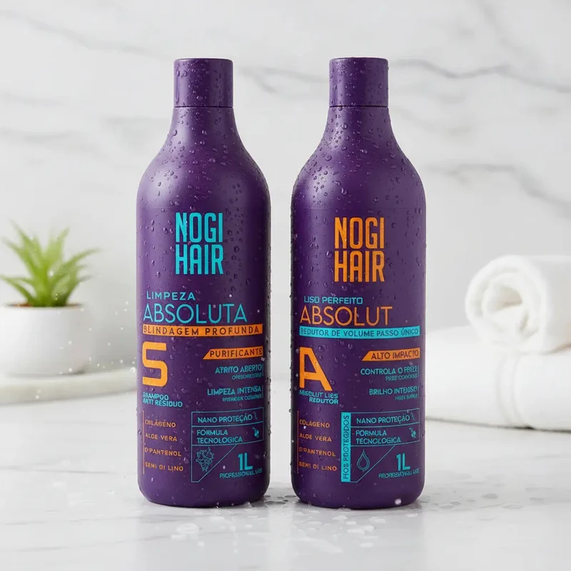 Organic Progressive Formol-Free Moroccan Hair Straightening Kit 2x1L / 2x33.8 fl oz - Nogi Hair