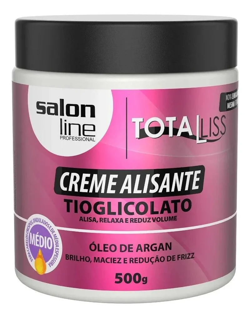 Salon Line Smoothing Medium Cream TotaLiss Argan Oil Shine Softness Anti Frizz 500g