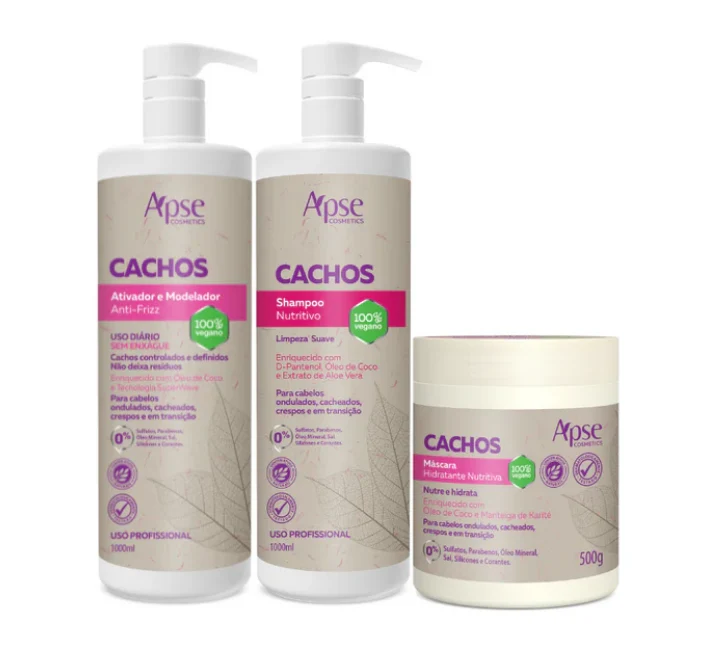 Apse Cosmetics - Curls Kit - Shampoo, Mask, and Curl Activator (3 items)
