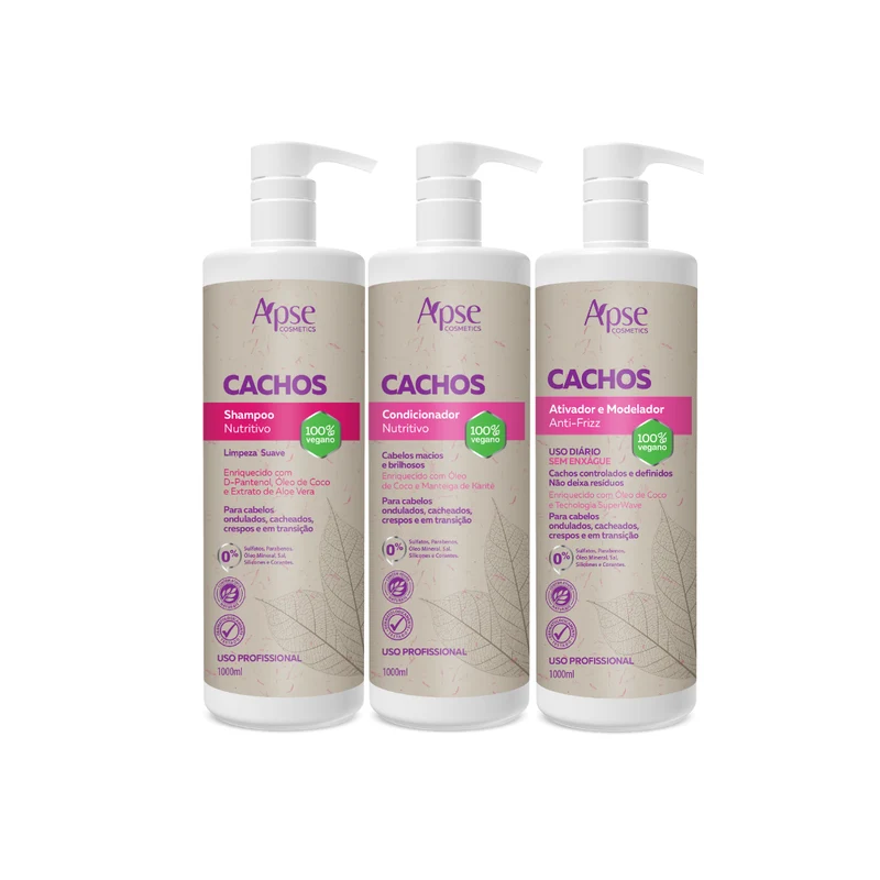 Apse Cosmetics - Curls Kit - Shampoo, Conditioner, and Activator (3 items)