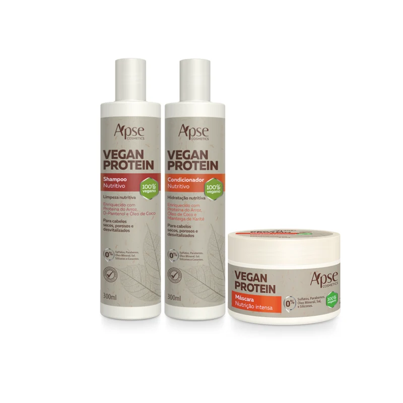 Apse Cosmetics - Vegan Protein Kit - Shampoo, Conditioner, and Mask (3 ITEMS)