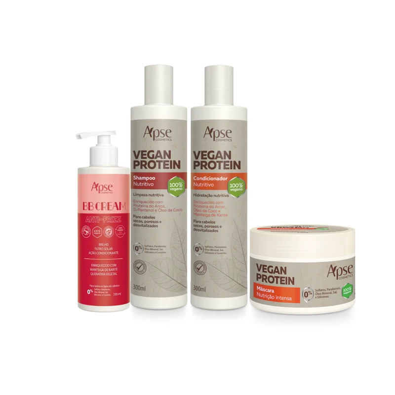 Apse Cosmetics - Vegan Cream Kit (shampoo, conditioner, mask, and leave-in)