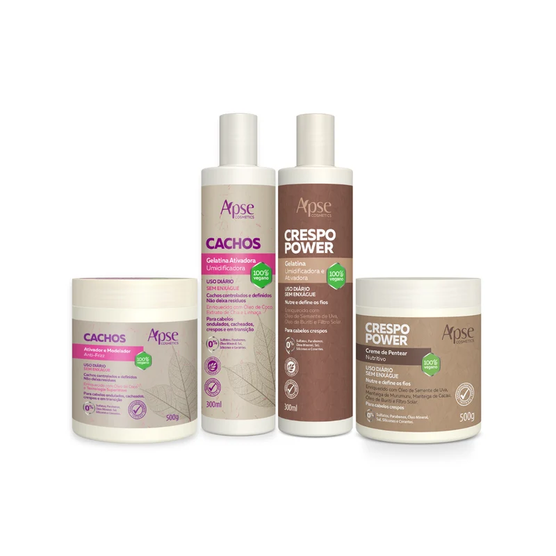 Apse Cosmetics - Curls and Kinky Hair Power Finishing Kit (4 ITEMS)