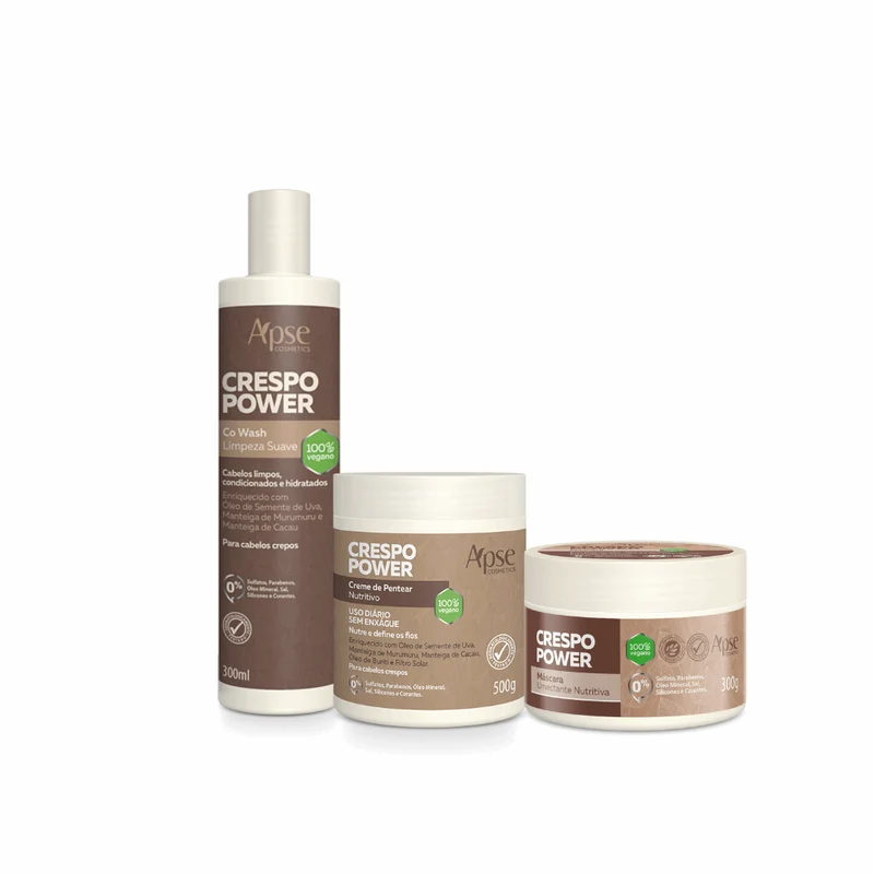 Apse Cosmetics - Power Curly Hair Kit - Co Wash, Mask, and Leave-in Cream (3 items)