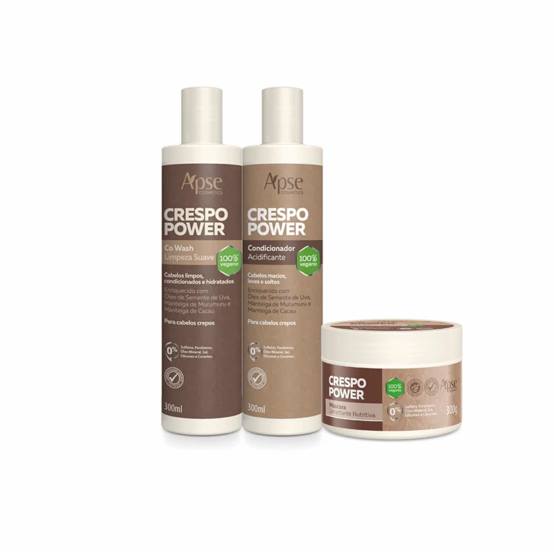 Apse Cosmetics - Power 3 Curly Hair Kit - Co Wash, Conditioner, and Mask (3 ITEMS)