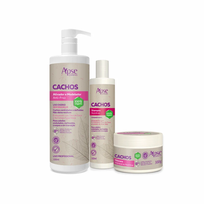 Apse Cosmetics - Curls Kit - Shampoo, Mask, and Curl Activator (3 items)