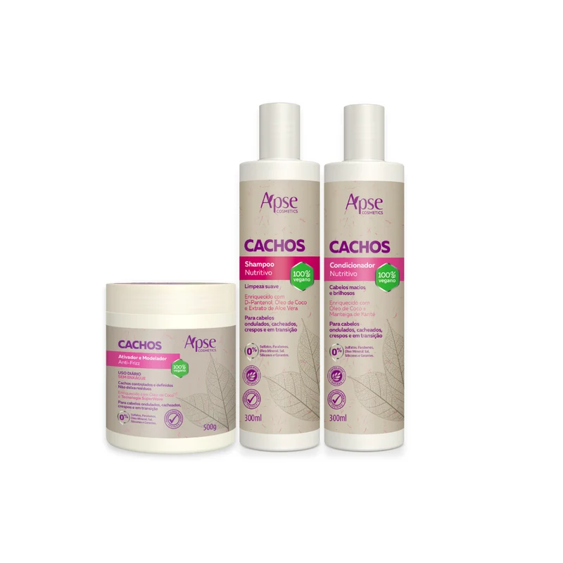Apse Cosmetics - Curls Kit - Shampoo, Conditioner, and Activator (3 ITEMS)
