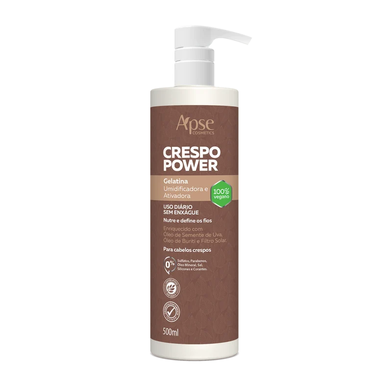 Apse Cosmetics - Activating and Moisturizing Gelatin for Curly Hair Power 16.9 fl oz - Conditioning Action