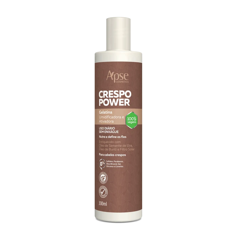 Apse Cosmetics - Activating and Moisturizing Gelatin for Curly Hair Power 10 fl oz - Conditioning Action