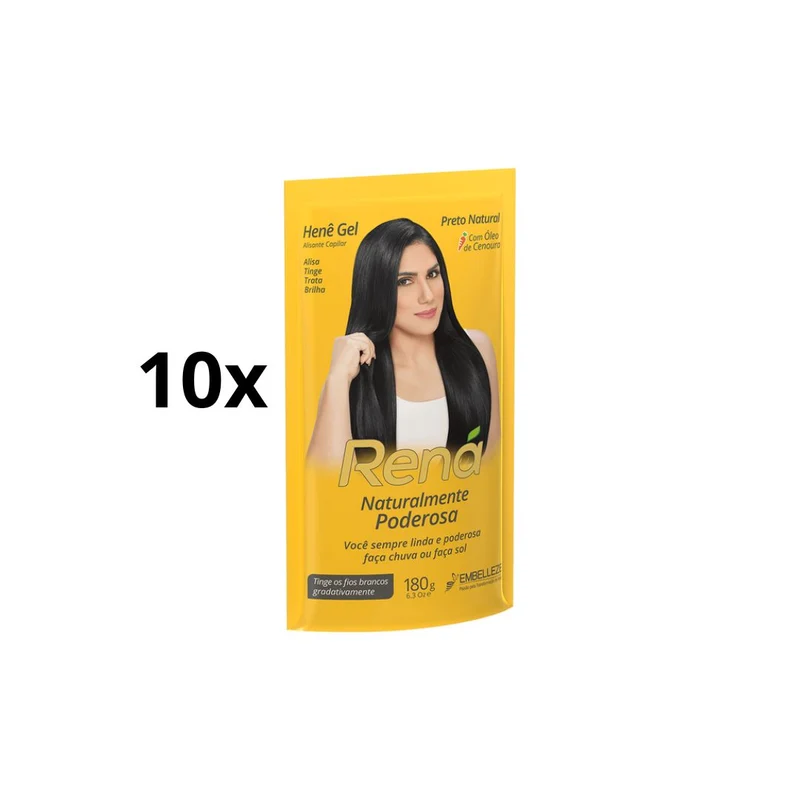 Semprebella Hene Natural Black Hair Color Smoothing 6.35 oz (180g) Embelleze - Lot of 10