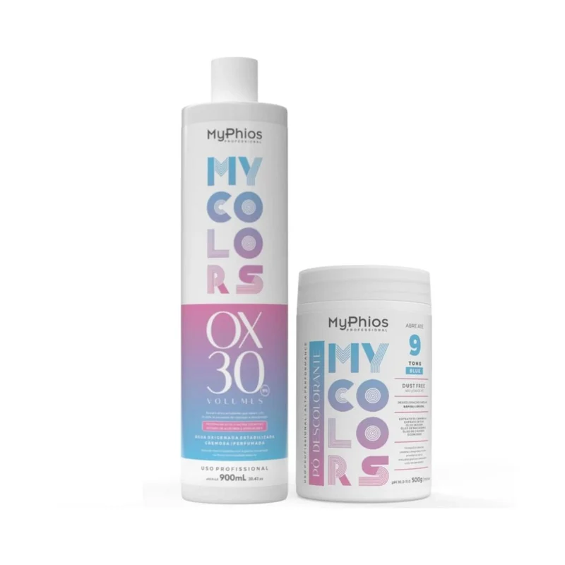 My Phios Discoloration Peroxide OX 30 Volumes + Bleaching Powder Kit - 30oz
