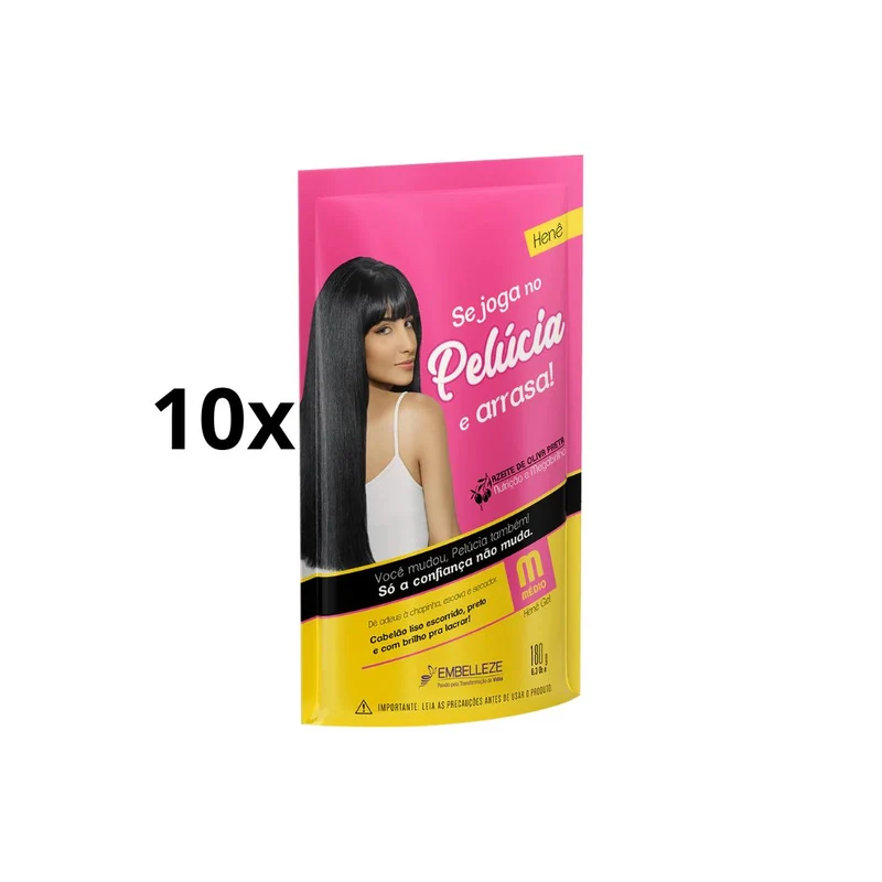 Semprebella Hene Pelucia Medium Pouch Hair Color 180g Embelleze - Pack of 10, 180g each (Lot of 10)