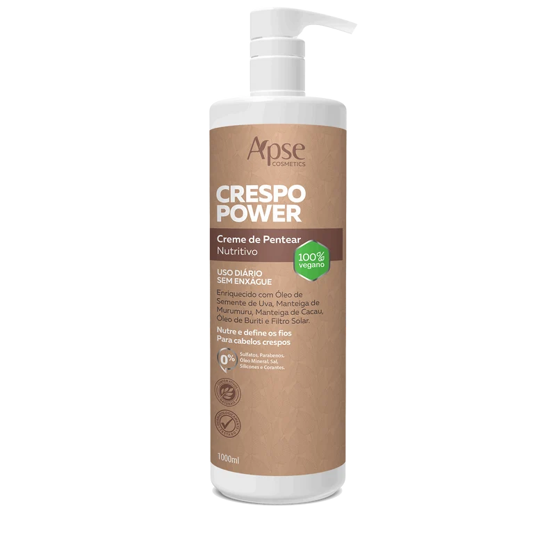 Apse Cosmetics - Nutritive Curly Hair Leave-In Cream 33.8 fl oz - No Poo / Low Poo - Conditioning Action