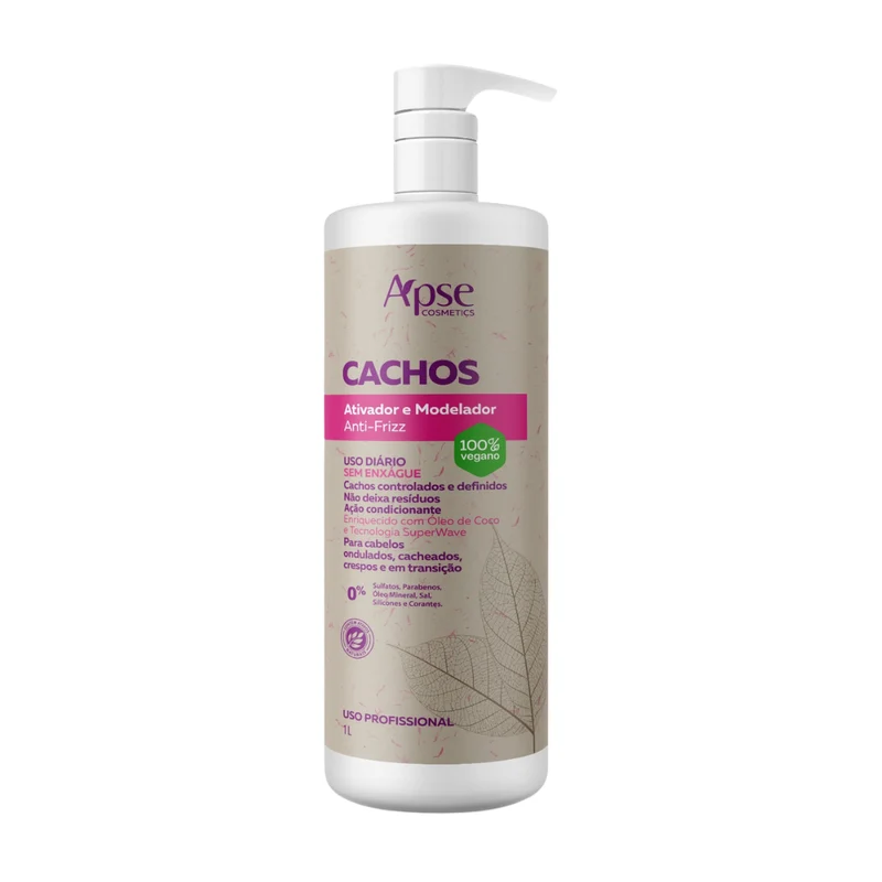 Apse Cosmetics - Anti-Frizz Curl Activator and Styler 33.8 fl oz - No Poo / Low Poo - Conditioning Action