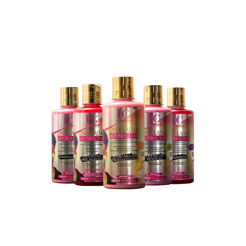 Hemerson dos Cachos Onduladas Poderosas Curly Wavy Hair Treatment Kit 5x300ml (16.9 fl oz each)