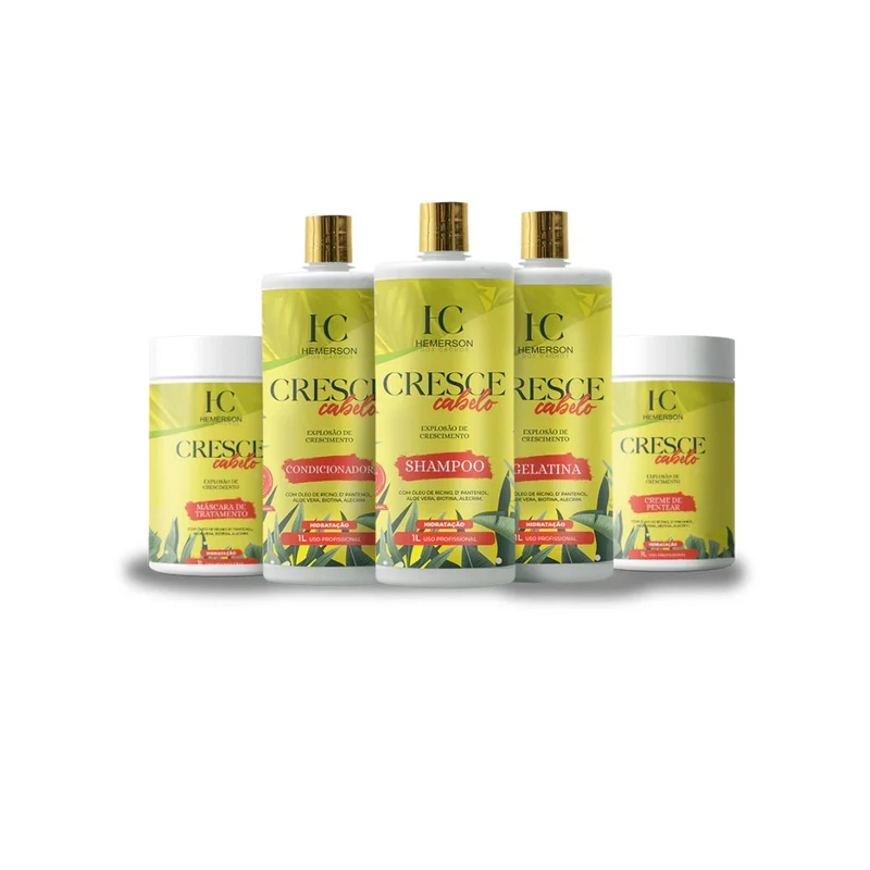 Hemerson dos Cachos Cresce Cabelo Curly Hair Growth Treatment Kit 5x1l (5x 35 fl oz)