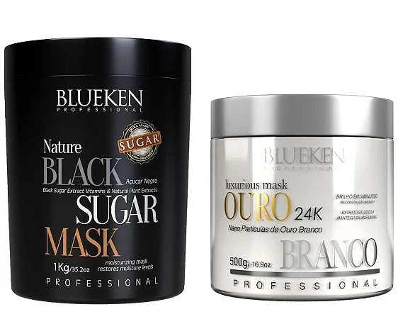 Blueken Black Mask Sugar 1Kg + White Gold Mask 500Grs