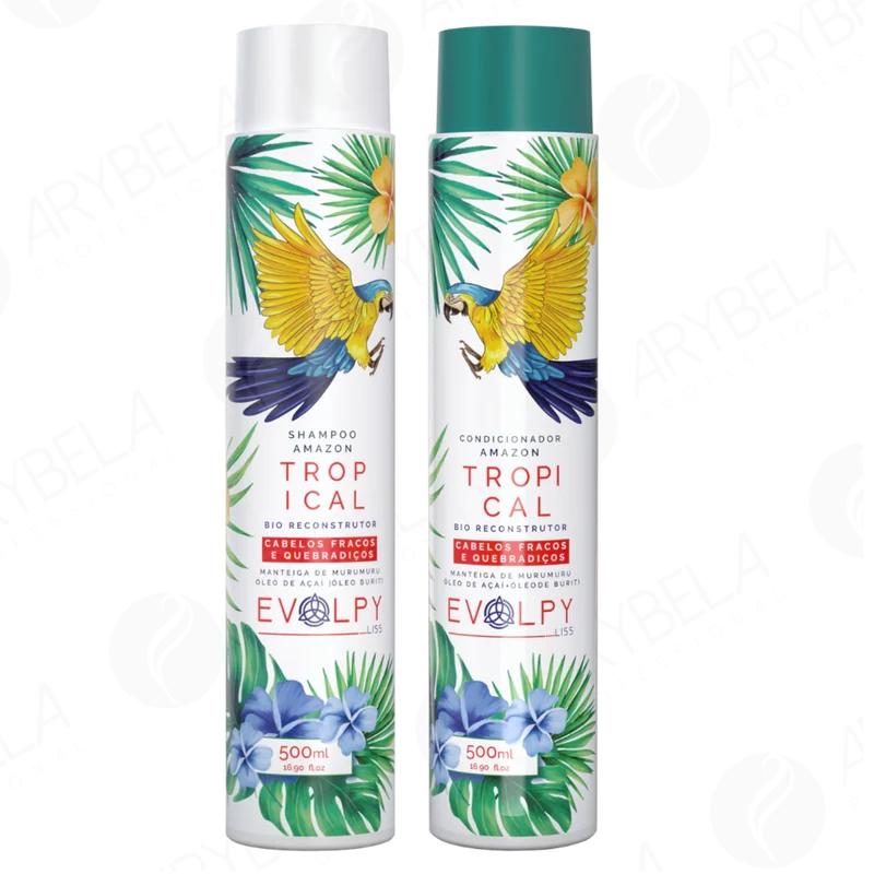 Reconstructor 500ml Tropical Shampoo Kit + Damaged Hair Conditioner Tropical Hair Reconstruction Amazon Evolpy Liss