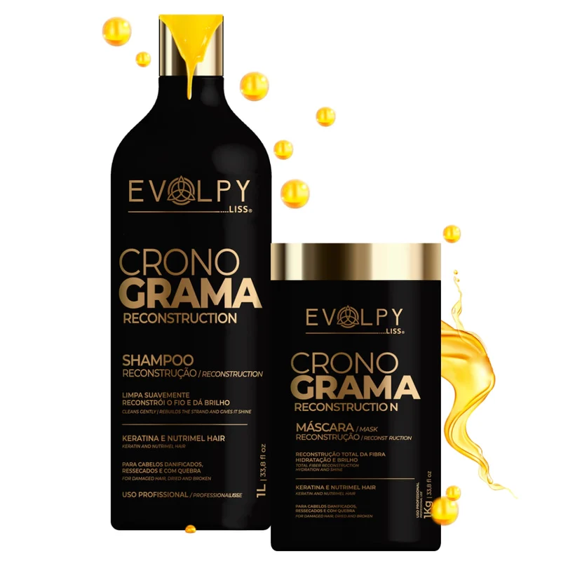 Kit Capillary Schedule Shampoo 1L + Reconstruction Mask 1kg Evolpy Liss