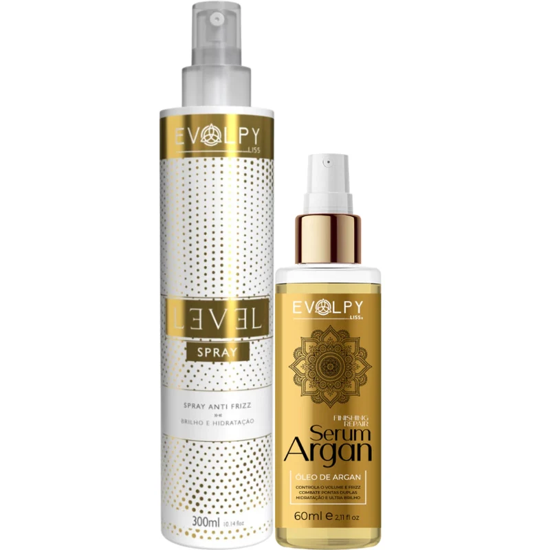 Frizz End Kit Step Repair Serum 60ml + Anti Frizz 300ml Magic Spray Evolpy Liss