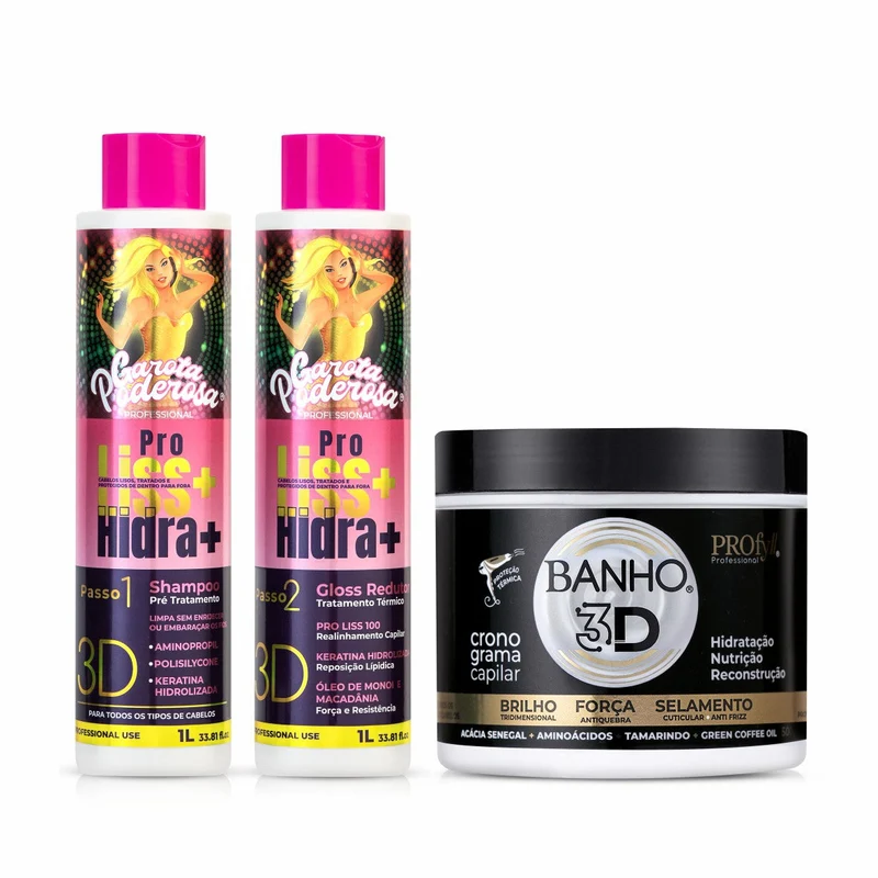Garota Poderosa ProLiss 2x1L + 3D Bath Mask Kit