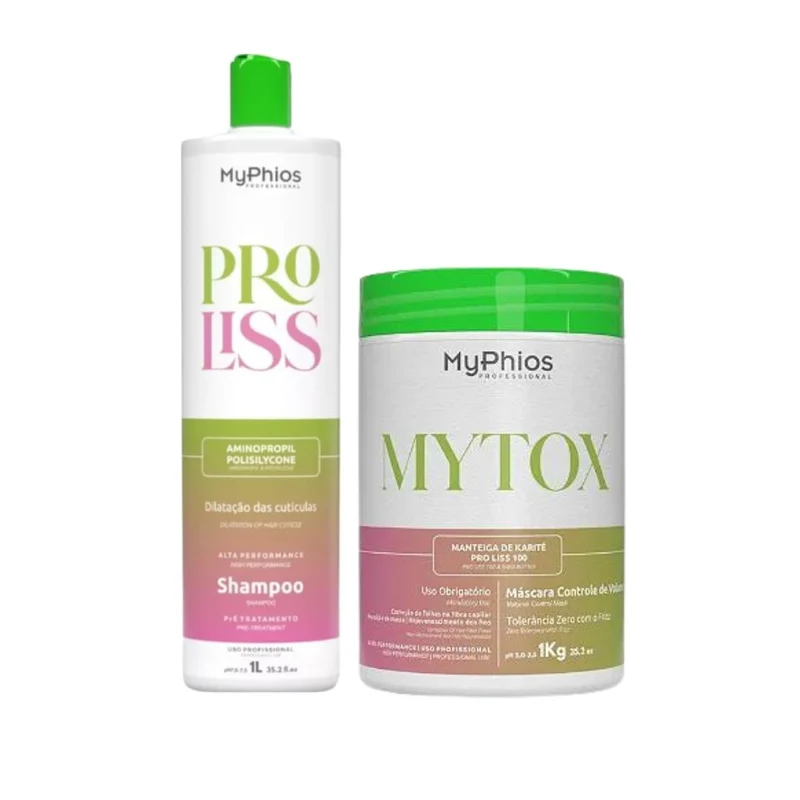 My Phios Cleansing Shampoo + MyTox Deep Hair Mask Hair Straightening Kit 2x1