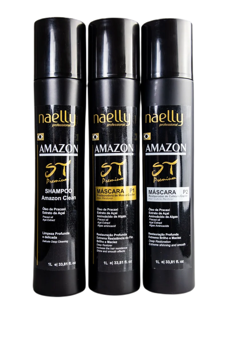 Hair Straightening Blowout Protein Amazon Premium ST 3x1000ml - Naelly