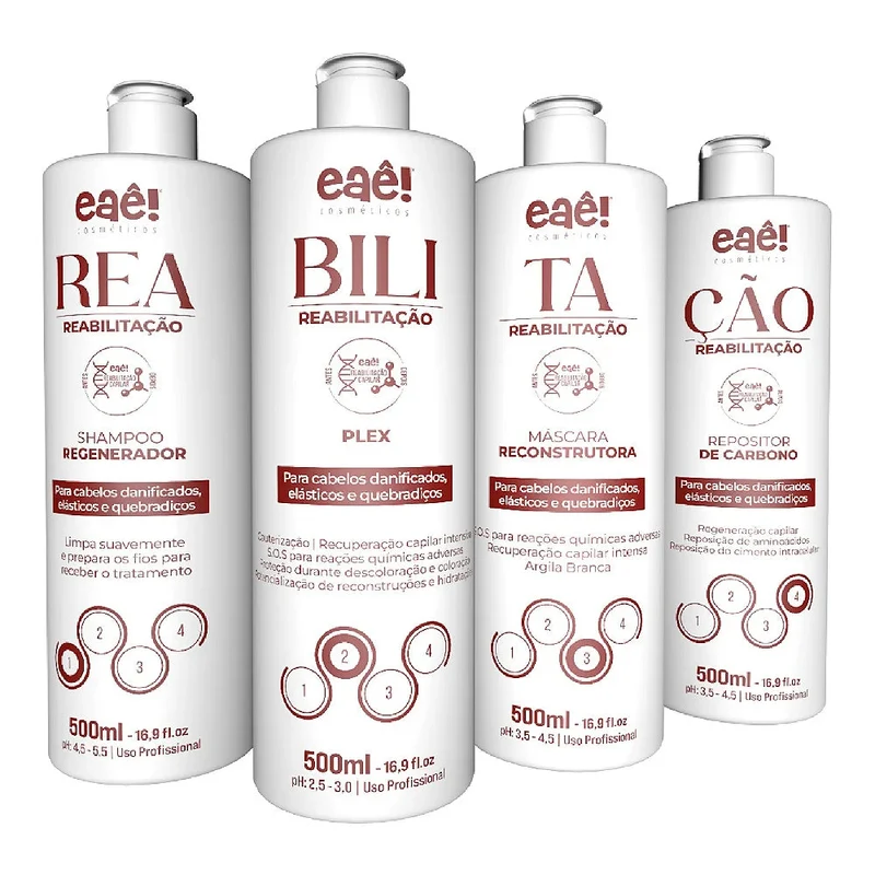 Eaê Cosmetics Reabilitação Reconstruction Kit 4x 500ml / 4x 16.9 fl oz