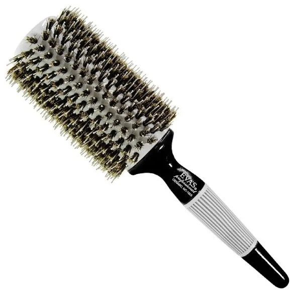 Professional Ceramic Wooden Natural / Nylon Bristles Hair Brush MC 605 - Evas